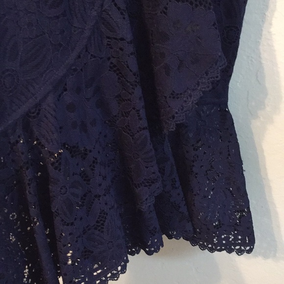 Lulu’s Navy Lace Ruffle Midi Dress - Picture 7 of 12